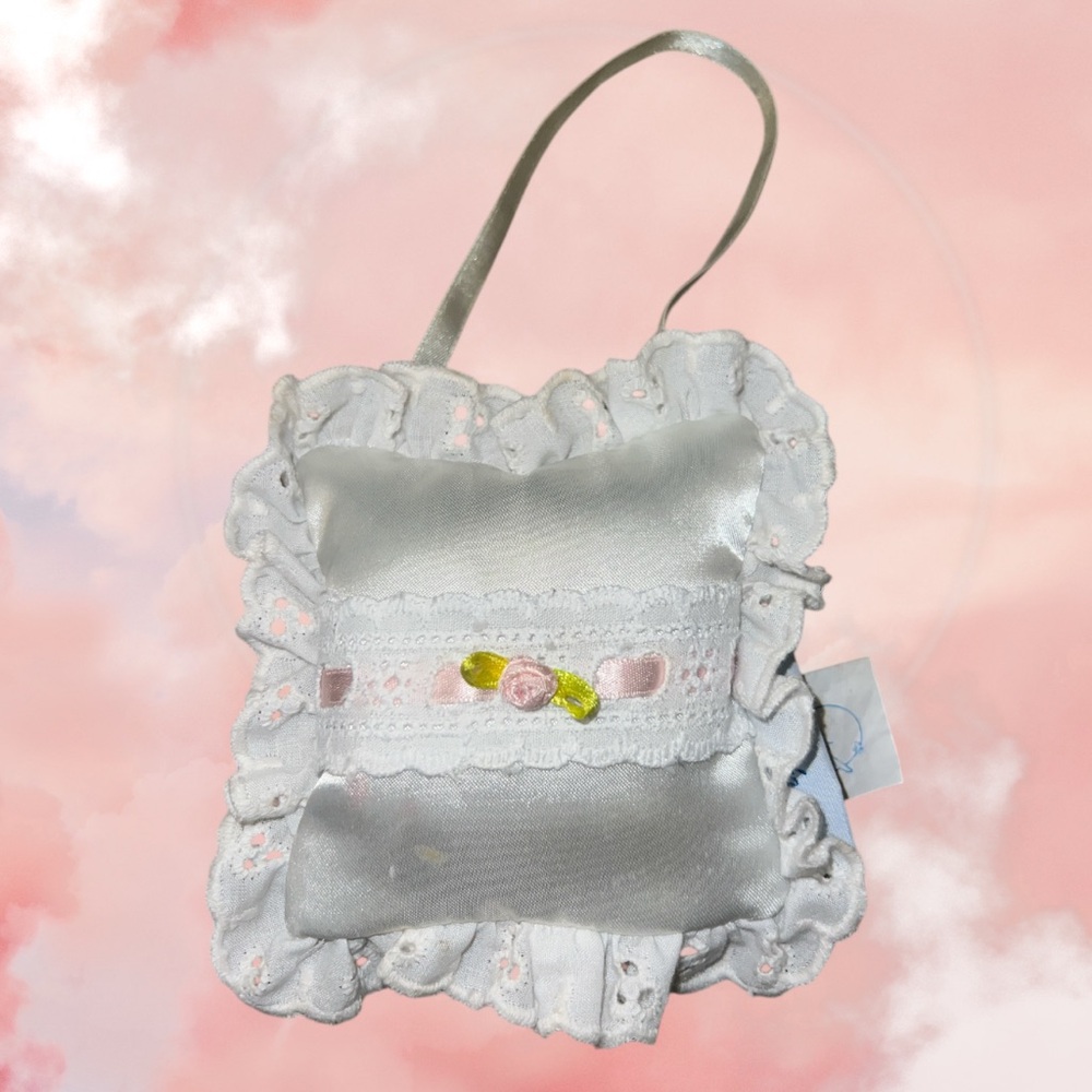 Vintage stephan baby  Wind-Up Musical Satin Hanging Pillow 4”